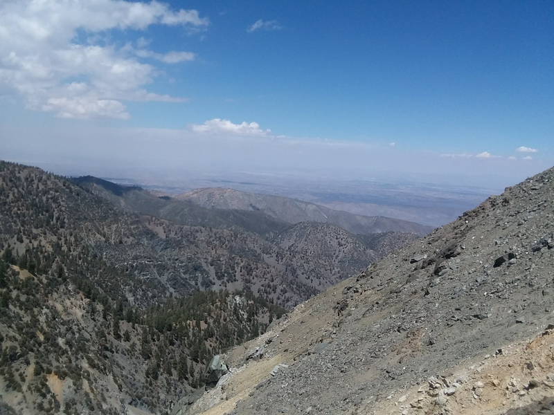 Down the backside of the mountain into the Mojave
